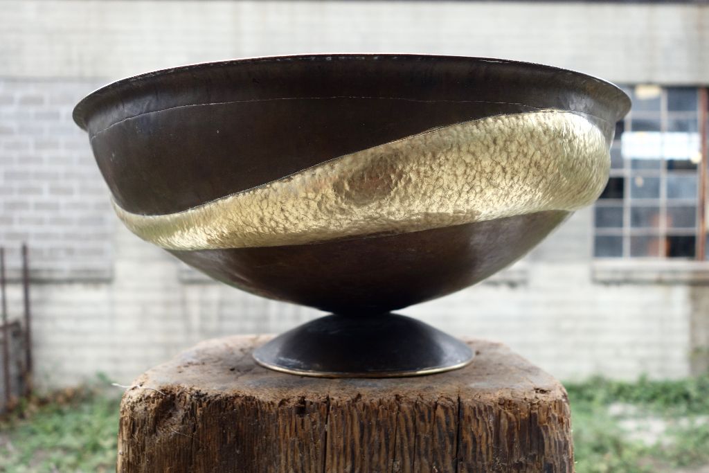 Brass bowl (approx 12" across)