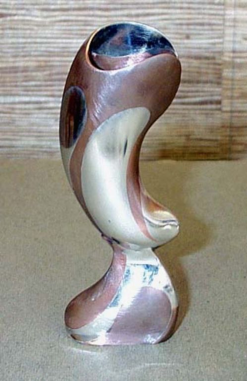 Nickel and copper bud vase