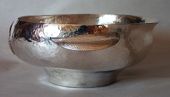 Sterling silver cereal bowl with monogram