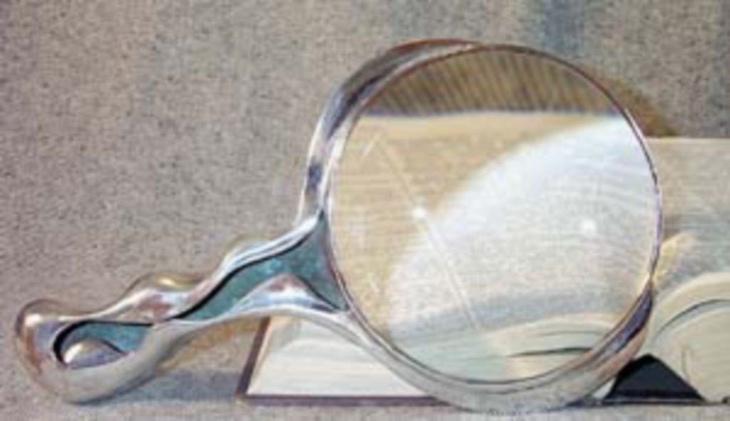 Silver-plated copper magnifying glass