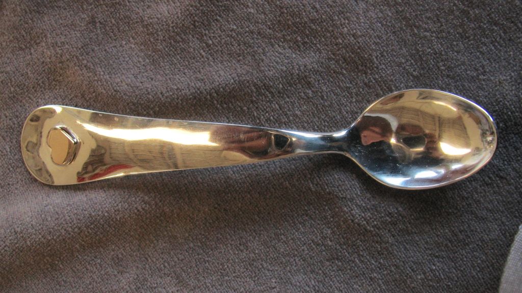 Sterling silver spoon with decoration