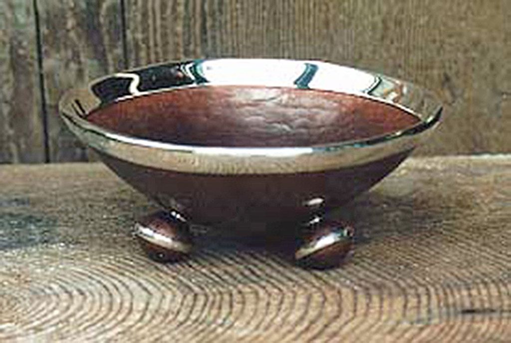 Bowl in silver and copper