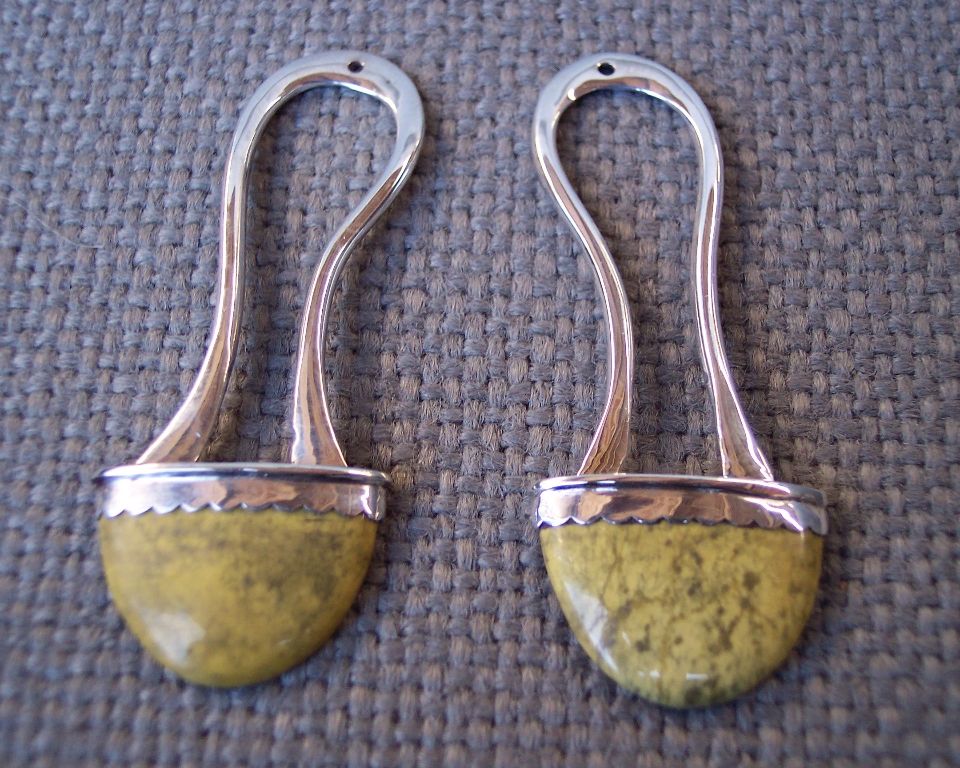 Silver and stone earrings